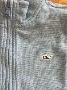 Vineyard Vines Boys 3/4 zip light blue top Size Small 8-10